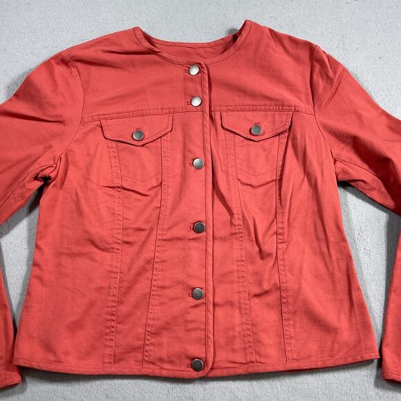 Pendleton Jacket Women Large Twill Laguna Orange Button Front Long Sleeve Casual - Picture 2 of 11